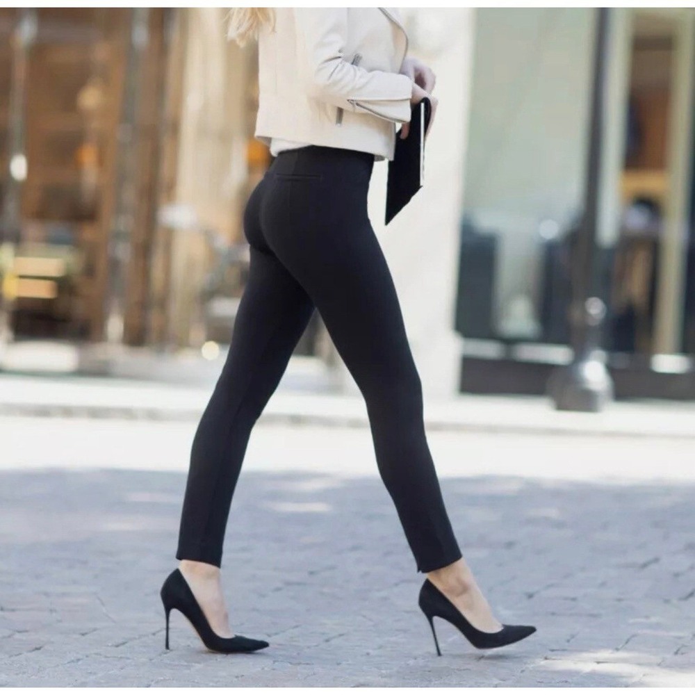 Spanx The Perfect Black Pant Back Seam Skinny Ankle Pants Women's S Petite**
